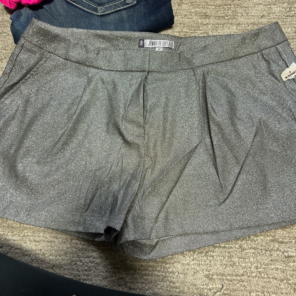 Jennifer Lopez silver High Waist Shorts